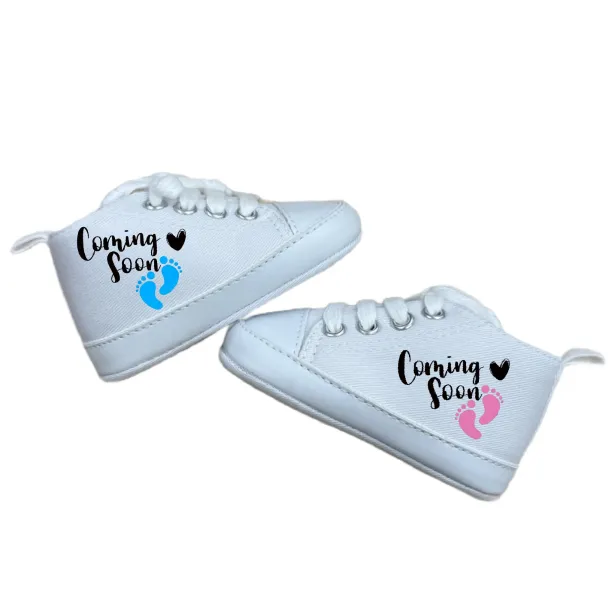 Sapatos bebé gender reveal | Presente baby shower