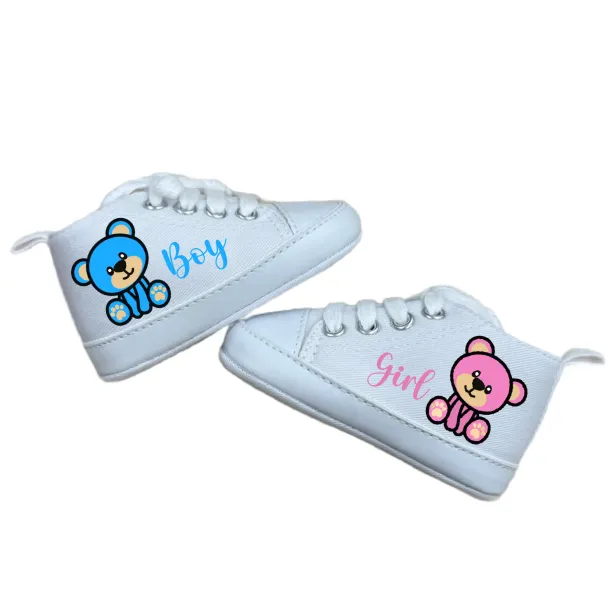 Sapatos bebé gender reveal | Presente baby shower