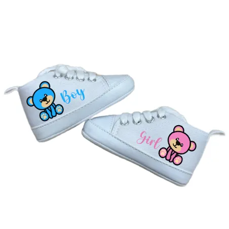 Sapatos bebé gender reveal | Presente baby shower