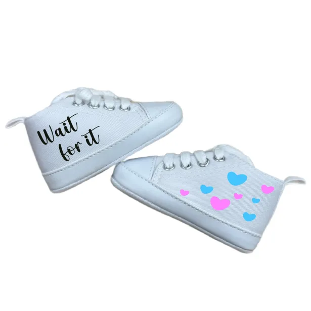 Sapatos bebé gender reveal | Presente baby shower