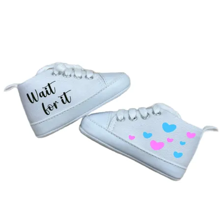Sapatos bebé gender reveal | Presente baby shower