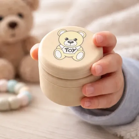 Boîte à dents de lait personnalisée en silicone avec prénom