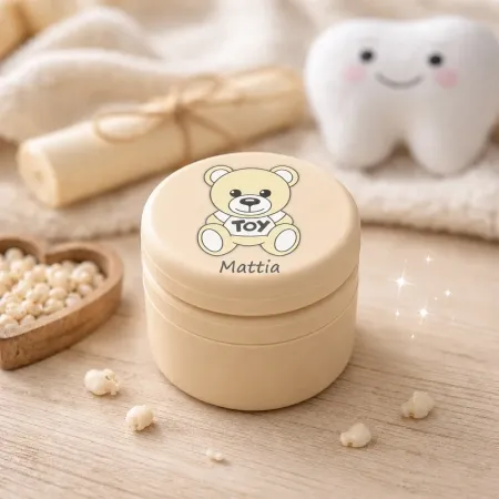 Boîte à dents de lait personnalisée en silicone avec prénom