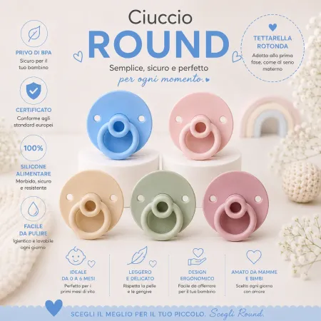 Baby Pacifier 0–6 Months Silicone | Round Teat BabyJart