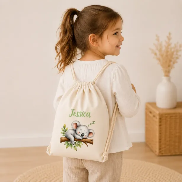 Personalisierter Turnbeutel mit Namen & Motiv | Baumwoll-Canvas | BABY