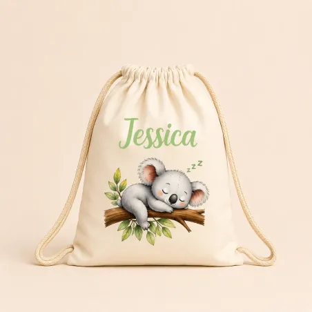 Personalized Drawstring Bag with Name & Design | Cotton Canvas | BABYJ