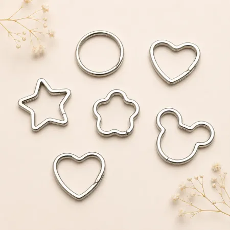 Steel Key Rings | Round, Heart, Star and Flower Shapes