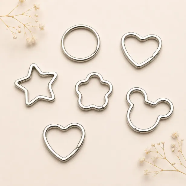 Steel Key Rings | Round, Heart, Star and Flower Shapes