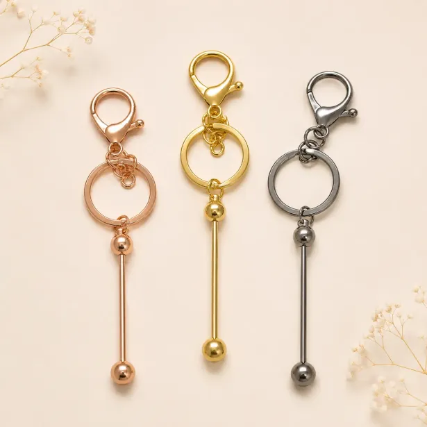 Anillo para Llavero con Vástago Largo 9 cm para Perlas Personalizadas