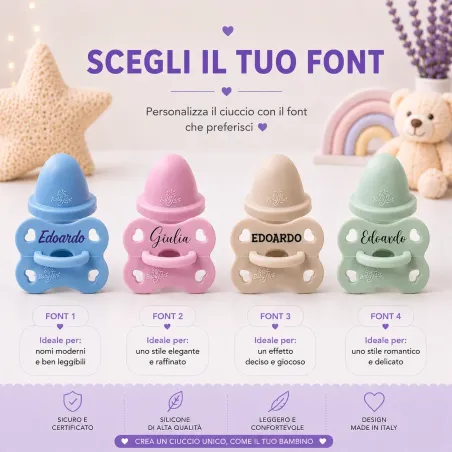 Chupeta Lovely em Silicone com Nome | BabyJART