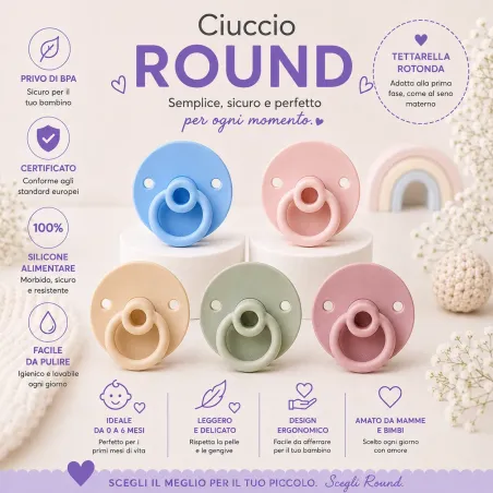 Sucette Bébé 0–6 Mois Silicone | Tétine Ronde BabyJart