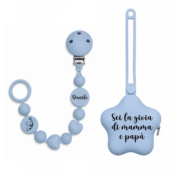 Personalisierte Silikon Schnullerkette BUBBLE | BabyJart