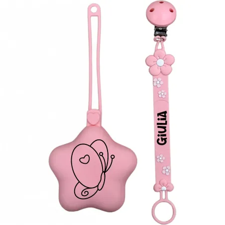 Prendedor de chupeta FLAT de Silicone Personalizada | BabyJart