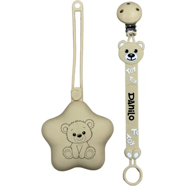 Personalisierte Silikon Schnullerkette FLAT | BabyJart