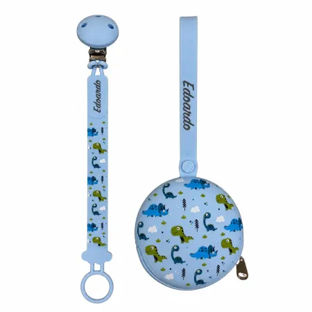 Set Catenella Portaciuccio Pattern Little Dino | BABYJART®