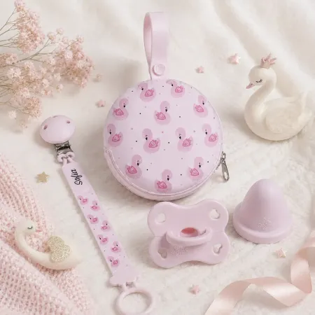 Pattern Swan Lake Personalized Pacifier Clip Set | BABYJART® 2