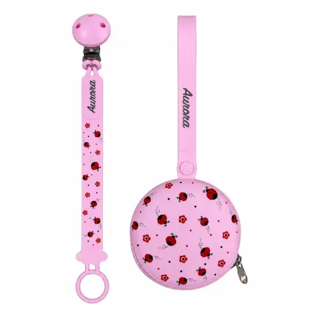 Set Attache Tétine Pattern Ladybug Garden Personnalisée | BABYJART®
