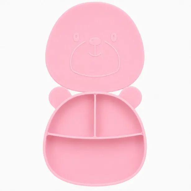 Personalized Silicone Bear Plate with Name and Image | Baby Gift