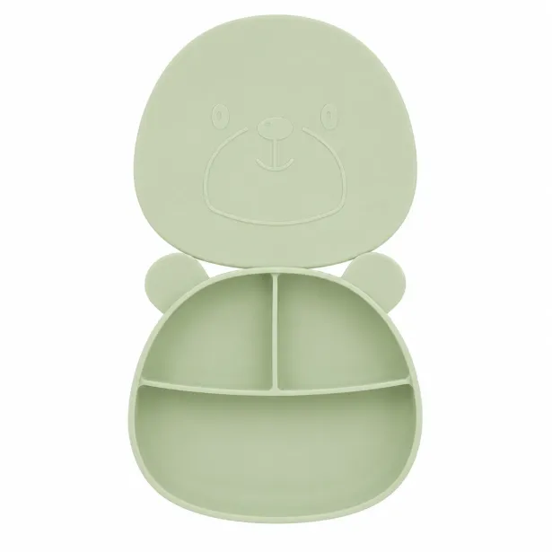 Plato de Silicona con Forma de Oso Personalizado con Nombre e Imagen