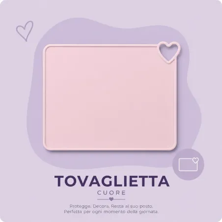 Jogo americano de silicone com Coração