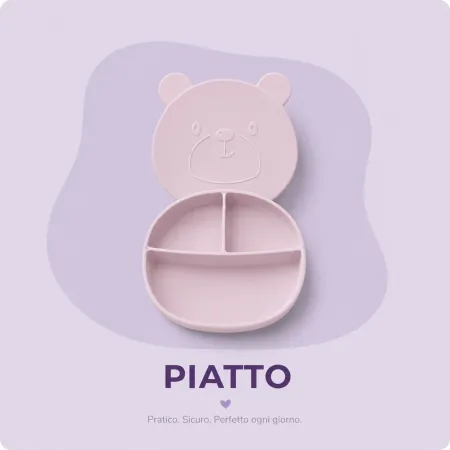 Assiette Ours en Silicone Personnalisée avec Nom et Image | Bébé