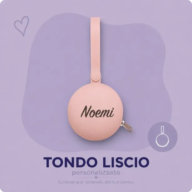 PERSONNALISER Porte-tétine Rond LISSE avec LASER-IMPRIMER