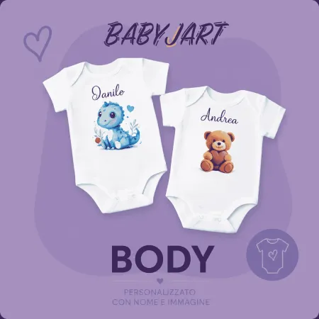 Body Neonato in Cotone Personalizzato con Nome | Regalo Nascita