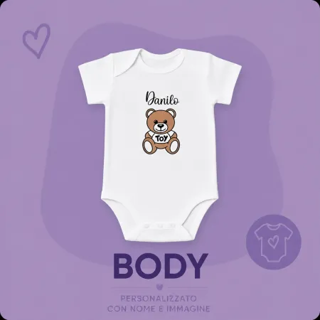 Body de Algodão Personalizado com Nome | Presente para Bebé