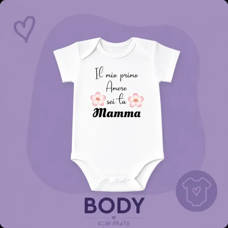 Body de Algodão Personalizado com Nome | Presente para Bebé
