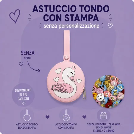 Astuccio Portaciuccio Tondo con Stampa a Colori | Ø 9 cm | BABYJART®