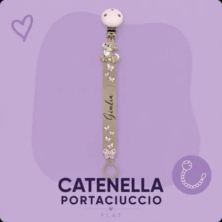 Prendedor de chupeta FLAT de Silicone Personalizada | BabyJart