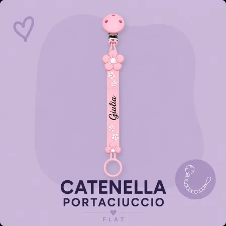 Catenella Portaciuccio FLAT in Silicone Personalizzata | BabyJart