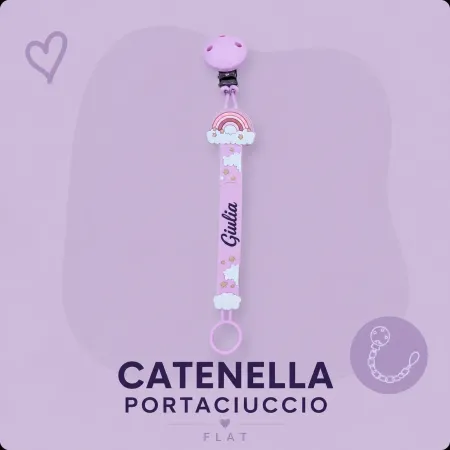 Corrente de Chupeta FLAT de Silicone Personalizada | BabyJart