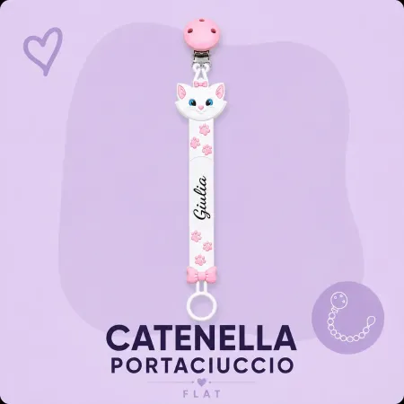 Catenella Portaciuccio FLAT in Silicone Personalizzata | BabyJart