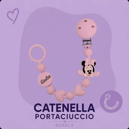 Catenella Portaciuccio BUBBLE CHARM in Silicone Personalizzata
