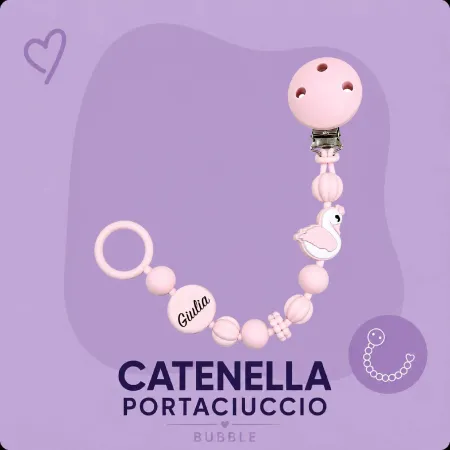 Catenella Portaciuccio BUBBLE CHARM in Silicone Personalizzata