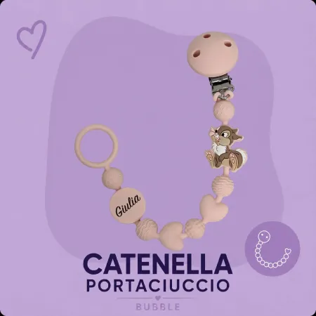 Cadena para Chupete BUBBLE CHARM de Silicona Personalizada | BabyJart