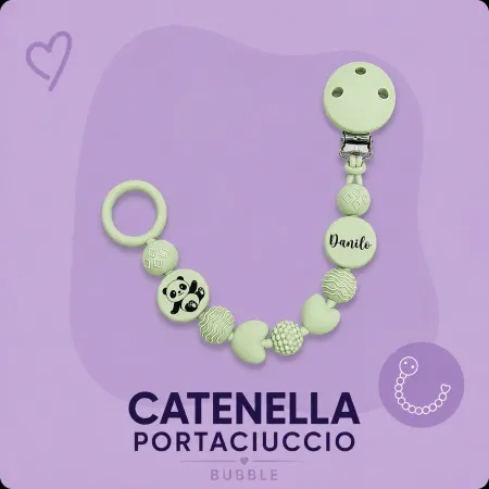 Cadena para Chupete BUBBLE de Silicona Personalizada | BabyJart