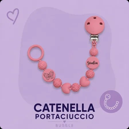 Catenella Portaciuccio BUBBLE in Silicone Personalizzata
