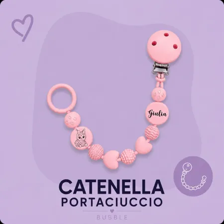 Catenella Portaciuccio BUBBLE in Silicone Personalizzata