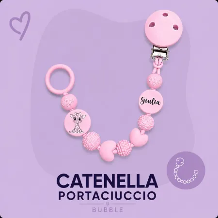 Catenella Portaciuccio BUBBLE in Silicone Personalizzata