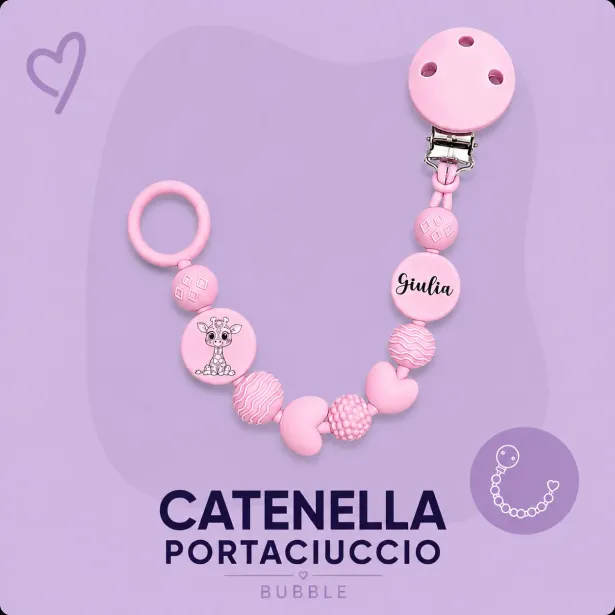 Corrente de Chupeta BUBBLE de Silicone Personalizada