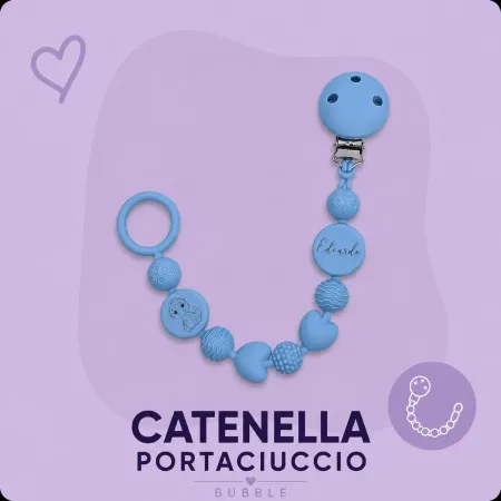 Catenella Portaciuccio BUBBLE in Silicone Personalizzata