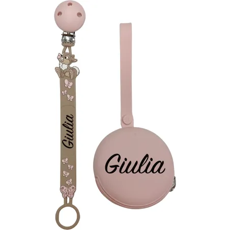 Schnullerkette Flat MISS TAMBURINA mit Namen | BABYJART®