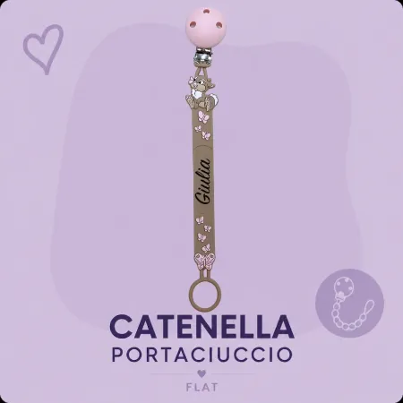 Flat MISS TAMBURINA Personalized Pacifier Clip | BABYJART®