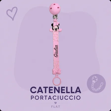 Corrente para Chupeta Flat Minnie com Nome | BABYJART®