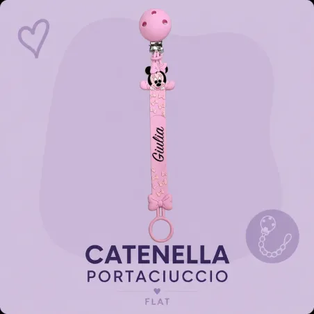 Cadena para Chupete Flat Minnie con Nombre | BABYJART®