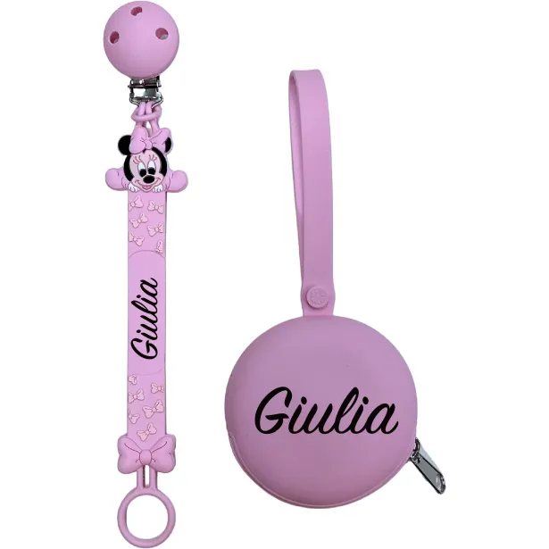 Cadena para Chupete Flat Minnie con Nombre | BABYJART®