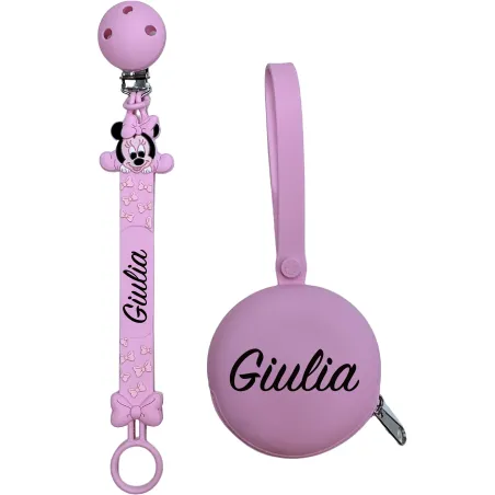 Corrente para Chupeta Flat Minnie com Nome | BABYJART®