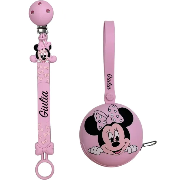 Corrente para Chupeta Flat Minnie com Nome | BABYJART®